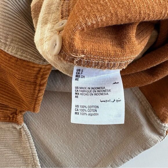 Patchwork Corduroy Shirt in Brown and Tan* - Picture 6 of 9